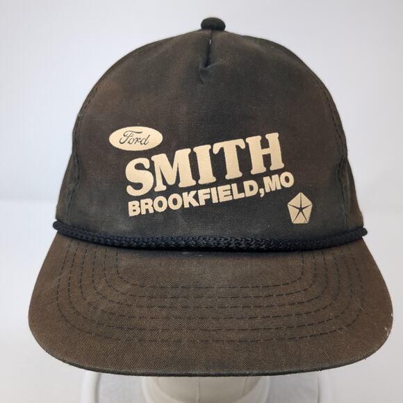 Ford Smith Brookfield, Mo Snapback 5 Panel Cap Black One Size Rope YoungAn Hat - Picture 2 of 9